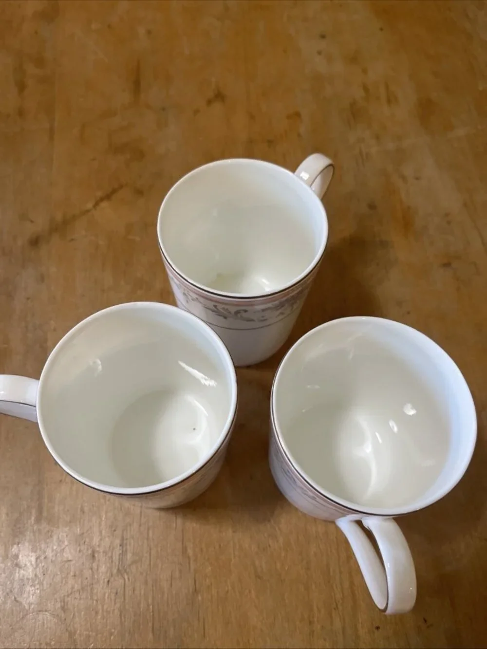 Set of 3 Christopher Stuart Spring Crest Bone China Tall Mugs Gold Trim Floral